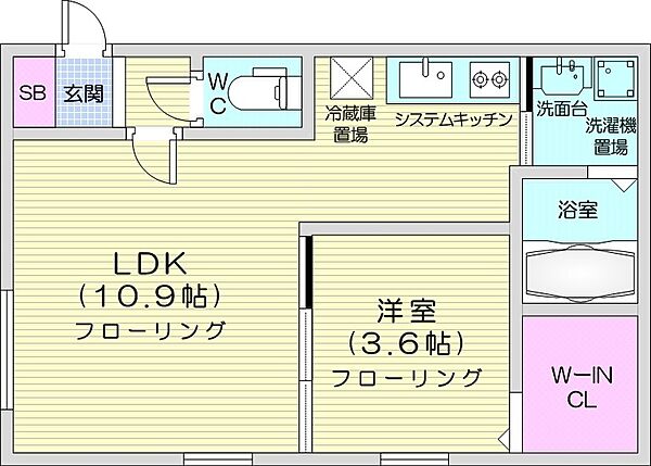 Bellissimo miyanosawa ｜北海道札幌市西区西町北19丁目(賃貸マンション1LDK・4階・35.24㎡)の写真 その2