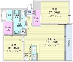 サージュブリエ1  ｜ 北海道札幌市北区北二十五条西14丁目（賃貸マンション2LDK・3階・63.09㎡） その2