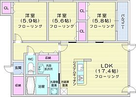 Celestia  ｜ 北海道札幌市中央区南六条東2丁目（賃貸マンション3LDK・5階・78.94㎡） その2