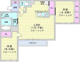 MesigGreen  ｜ 北海道札幌市北区北六条西8丁目（賃貸マンション2LDK・3階・55.14㎡） その2