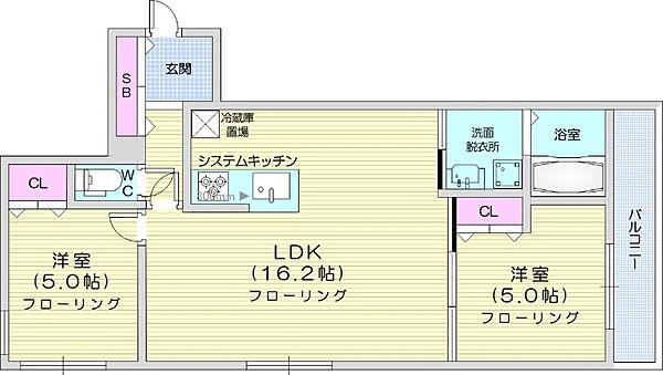 アイトラストMS東屯田 ｜北海道札幌市中央区南二十二条西9丁目(賃貸マンション2LDK・4階・56.55㎡)の写真 その1