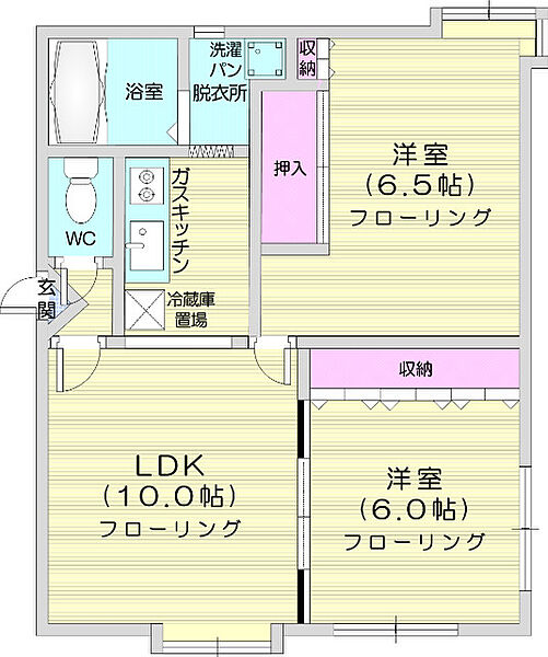 フォーサイト参番館 ｜北海道札幌市北区篠路二条8丁目(賃貸アパート2LDK・2階・45.36㎡)の写真 その2