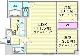 カールトンコート25  ｜ 北海道札幌市東区北二十五条東16丁目（賃貸アパート2LDK・2階・45.00㎡） その2