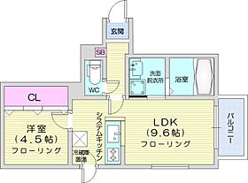 北海道札幌市北区北十七条西5丁目（賃貸マンション1LDK・5階・34.18㎡） その2