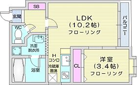 クラージュ行啓1  ｜ 北海道札幌市中央区南十五条西8丁目（賃貸マンション1LDK・3階・32.15㎡） その2