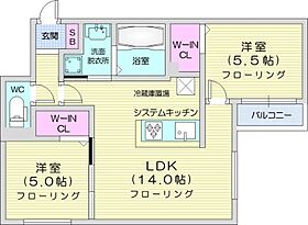 シティプラザN23  ｜ 北海道札幌市東区北二十三条東6丁目（賃貸マンション2LDK・1階・55.00㎡） その2