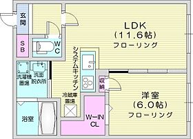 カヌレ  ｜ 北海道札幌市中央区南二条西22丁目（賃貸マンション1LDK・1階・39.78㎡） その2