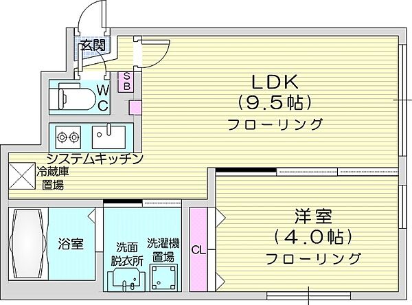 ラフィーネ環状通東 ｜北海道札幌市東区北十八条東16丁目(賃貸マンション1LDK・4階・30.24㎡)の写真 その2