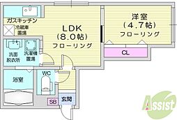 アナーズコテージA 1LDKの間取図画像