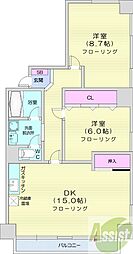 パークレジデンス 5階2LDKの間取り