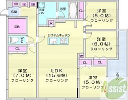S-RESIDENCE南円山 4LDKの間取図画像