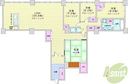 知事公館前タワーレジデンス 4LDKの間取図画像
