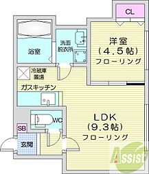 グラチェ 1LDKの間取図画像