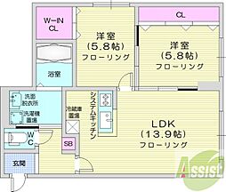 間取図画像 2LDK