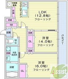 MJsquare KOTONI 2LDKの間取図画像