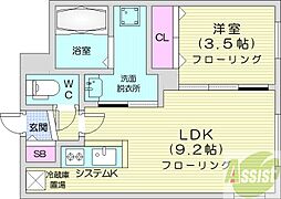 札幌市中央区北十三条西16丁目マンション 1LDKの間取図画像