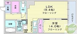 KDXレジデンス大通公園 1LDKの間取図画像
