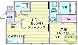 MA札幌駅前 1LDKの間取図画像
