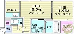 コンフォート・オスト9 1LDKの間取図画像