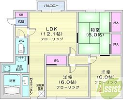 プレステージ壱番館 3LDKの間取図画像