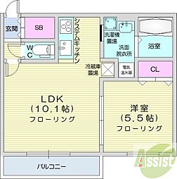 エトワール 1LDKの間取図画像