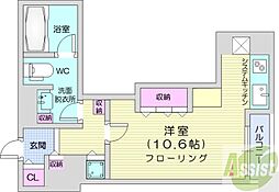 プライムメゾン大通公園 ワンルームの間取図画像