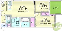 BlancShardN18EAST 2LDKの間取図画像