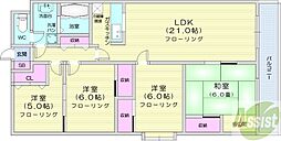 リベル元町 4LDKの間取図画像