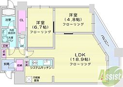 パークアクシス札幌植物園前 2LDKの間取図画像