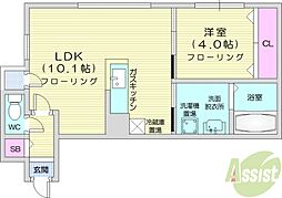 ルノンサッポロステーション 1LDKの間取図画像