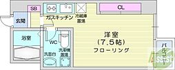 プライマル札幌北18条 ワンルームの間取図画像