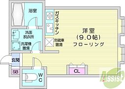 レラ円山 ワンルームの間取図画像