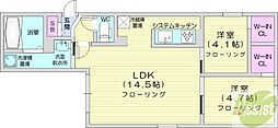 LiveaseKitamaruyama 2LDKの間取図画像