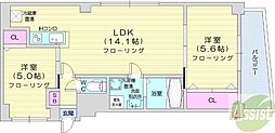 グランカーサ永山公園通west 2LDKの間取図画像