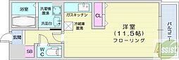 フランドール22 1Kの間取図画像