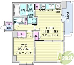 サンタの館裏参道 1LDKの間取図画像