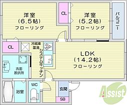 スリールエリテ2 2LDKの間取図画像
