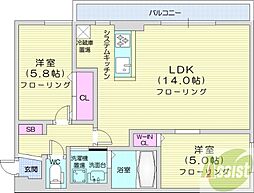 J-CITY.STELLA 2LDKの間取図画像