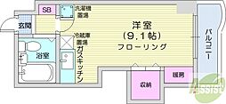 シティハイムN15.A棟 ワンルームの間取図画像