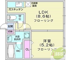 フロンティアN24 1LDKの間取図画像
