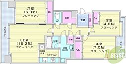 円山スクエア 3LDKの間取図画像