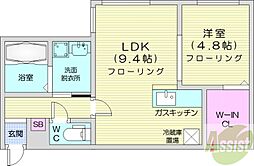 札幌市白石区栄通20丁目マンション 1LDKの間取図画像
