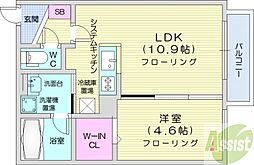 Villa41KOTONISAPPORO 1LDKの間取図画像