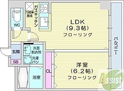 レジディア札幌駅ノース 1LDKの間取図画像