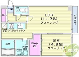 NSASABU 1LDKの間取図画像