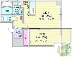PRIMERESIDENCEサッポロ 1LDKの間取図画像