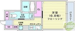 レジディア南一条 1Kの間取図画像