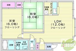 第2藤見ハイツ 2LDKの間取図画像
