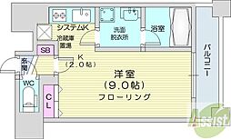 ラトゥール 1Kの間取図画像