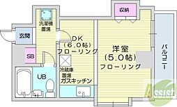 シティハイムN18. 1DKの間取図画像